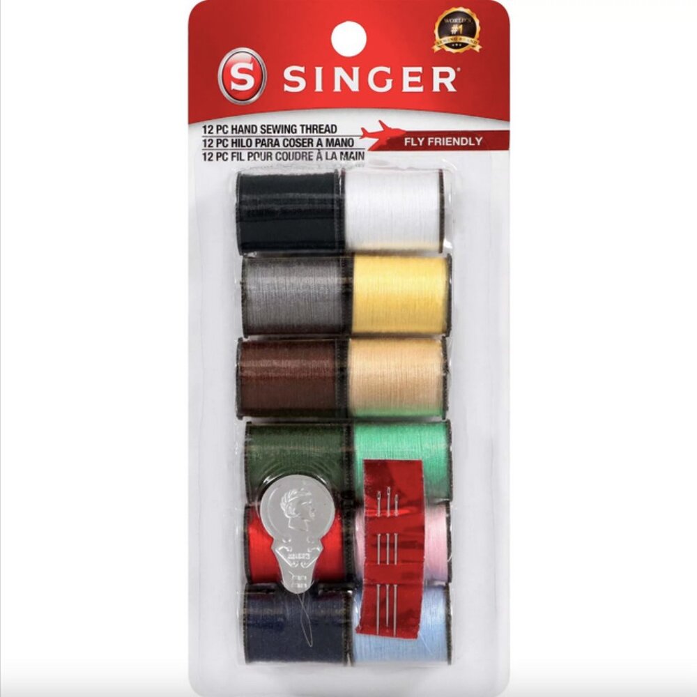 NIB SINGER Hand Sewing Thread Spools Kit, Assorted Colors , 12 Count 25 yards ea